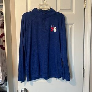 Fanatics Blue 76ers Quarter-Zip Pullover